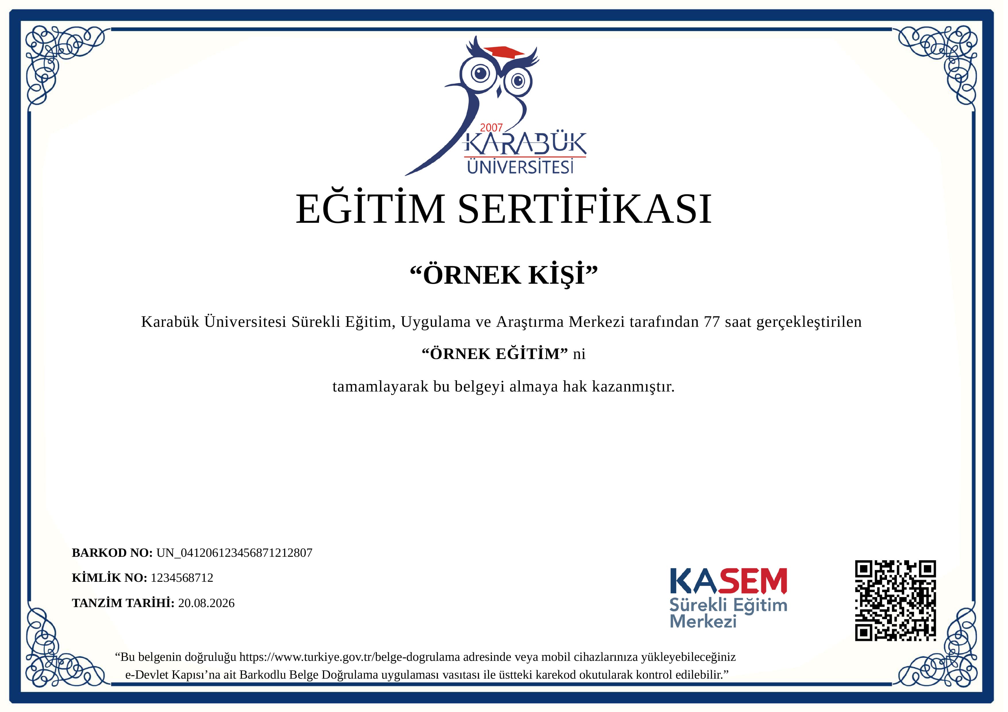 Eğitim Türkçe Belgesi